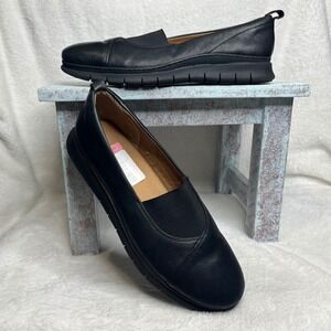 Vionic Linden Black Leather Slip On Comfort Loafer Shoes Women US 11
